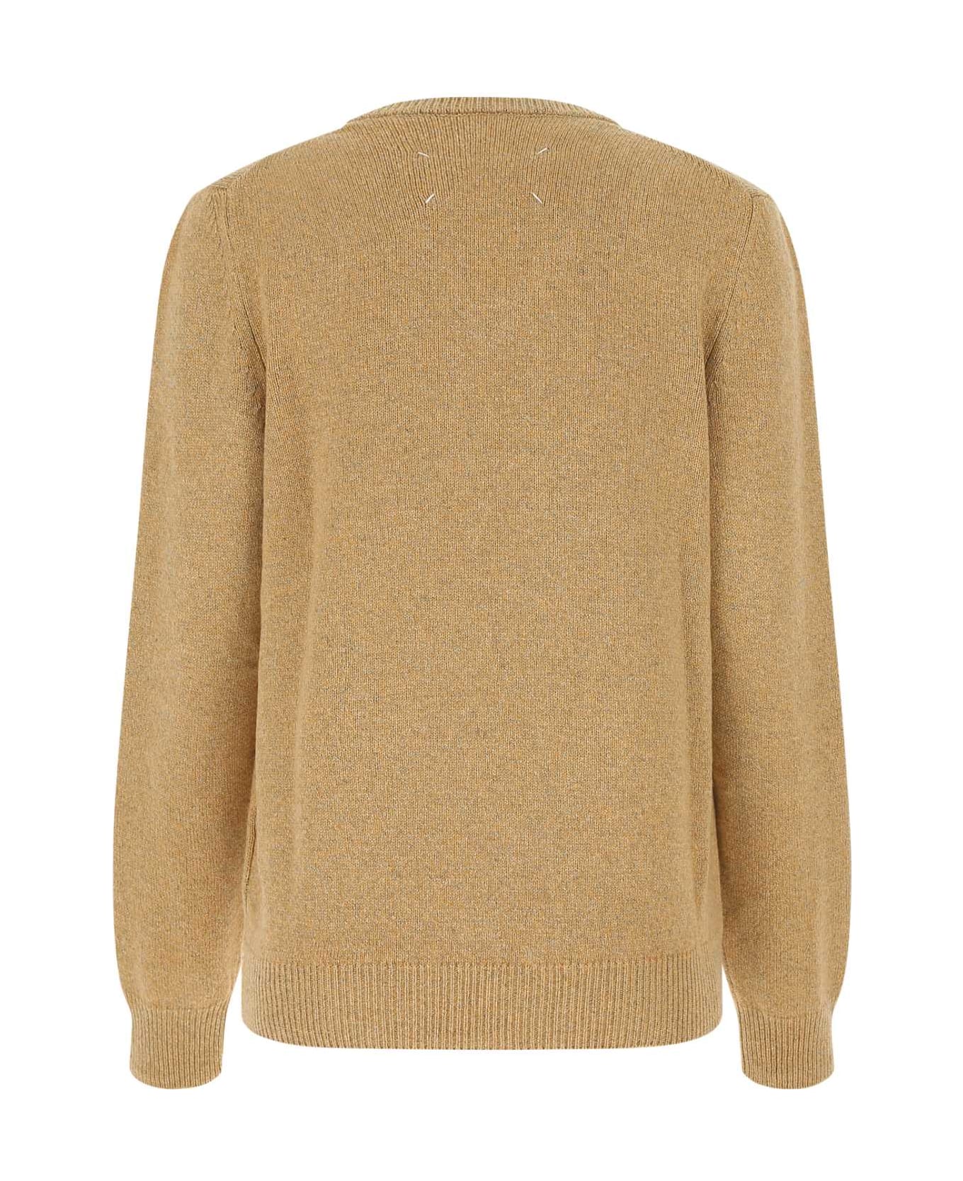 Maison Margiela Melange Mustard Wool Blend Oversize Sweater - 153F