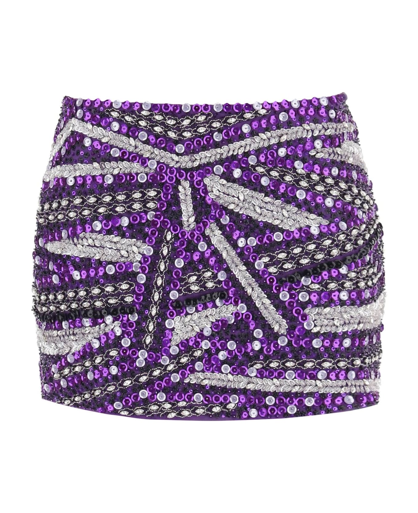 Des Phemmes Miniskirt With Appliques - VIOLET (Purple) スカート