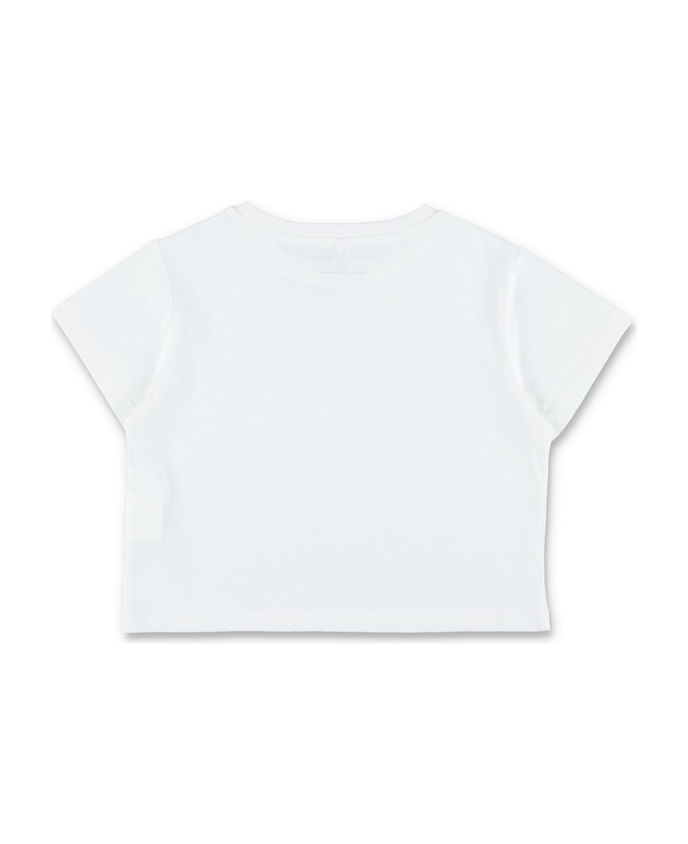 Stella McCartney Kids Circle Logo Cropped T-shirt - WHITE