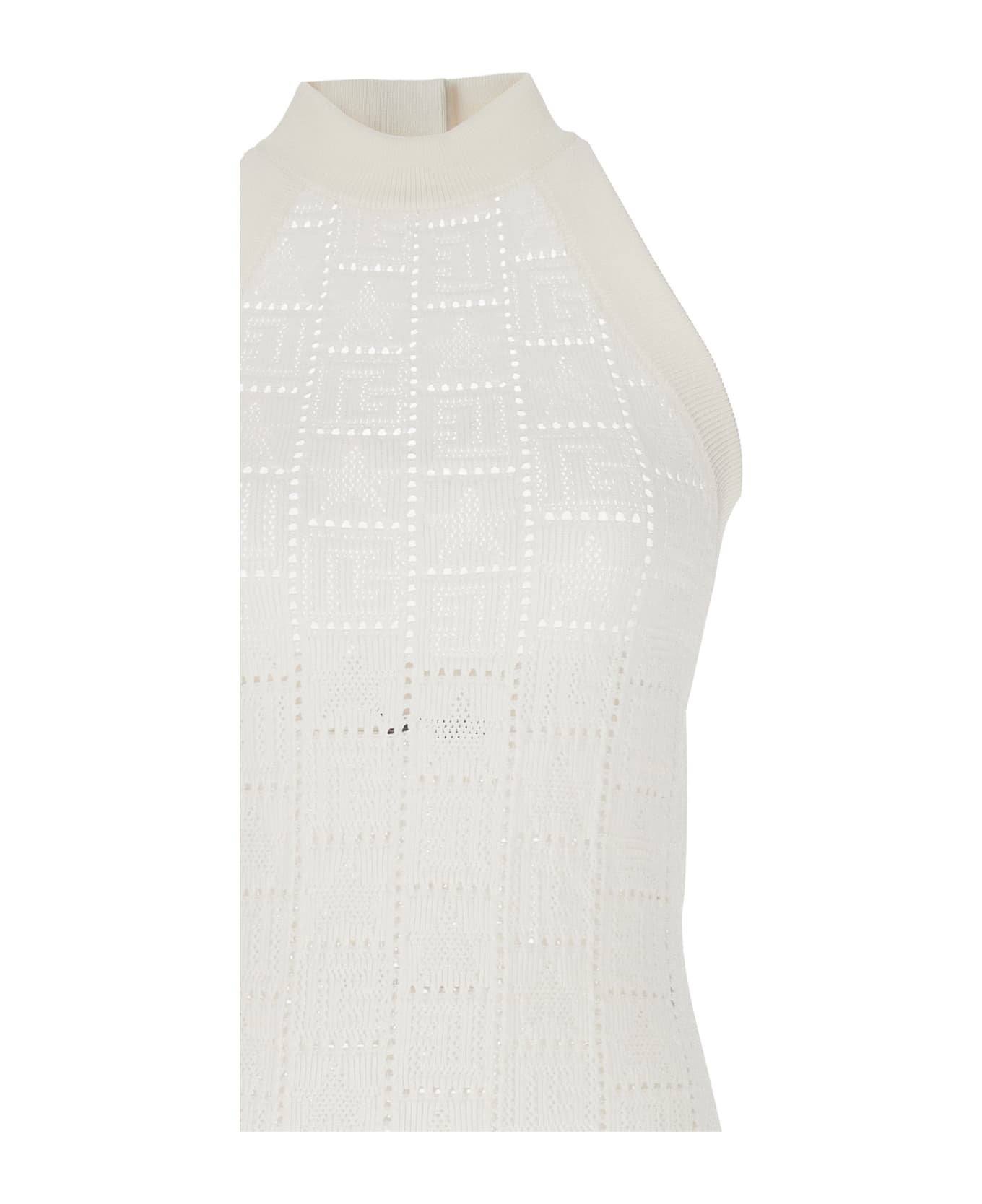 Balmain Monogrammed Knit Dress - White ワンピース＆ドレス