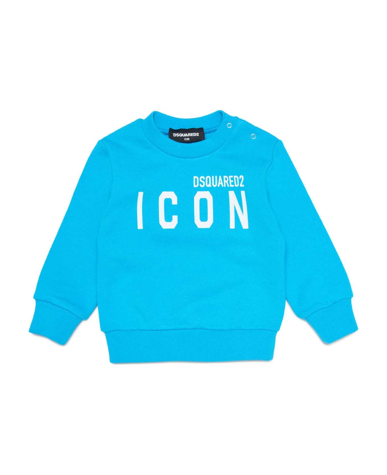 Dsquared2 D2s713b-icon Sweat-shirt Dsquared Light Blue Cotton Sweatshirt With Icon Logo - Blue grotto
