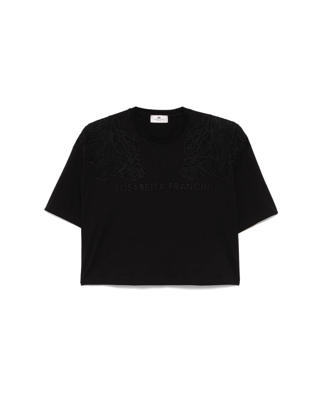 Elisabetta Franchi Embroidered T-shirt - Black