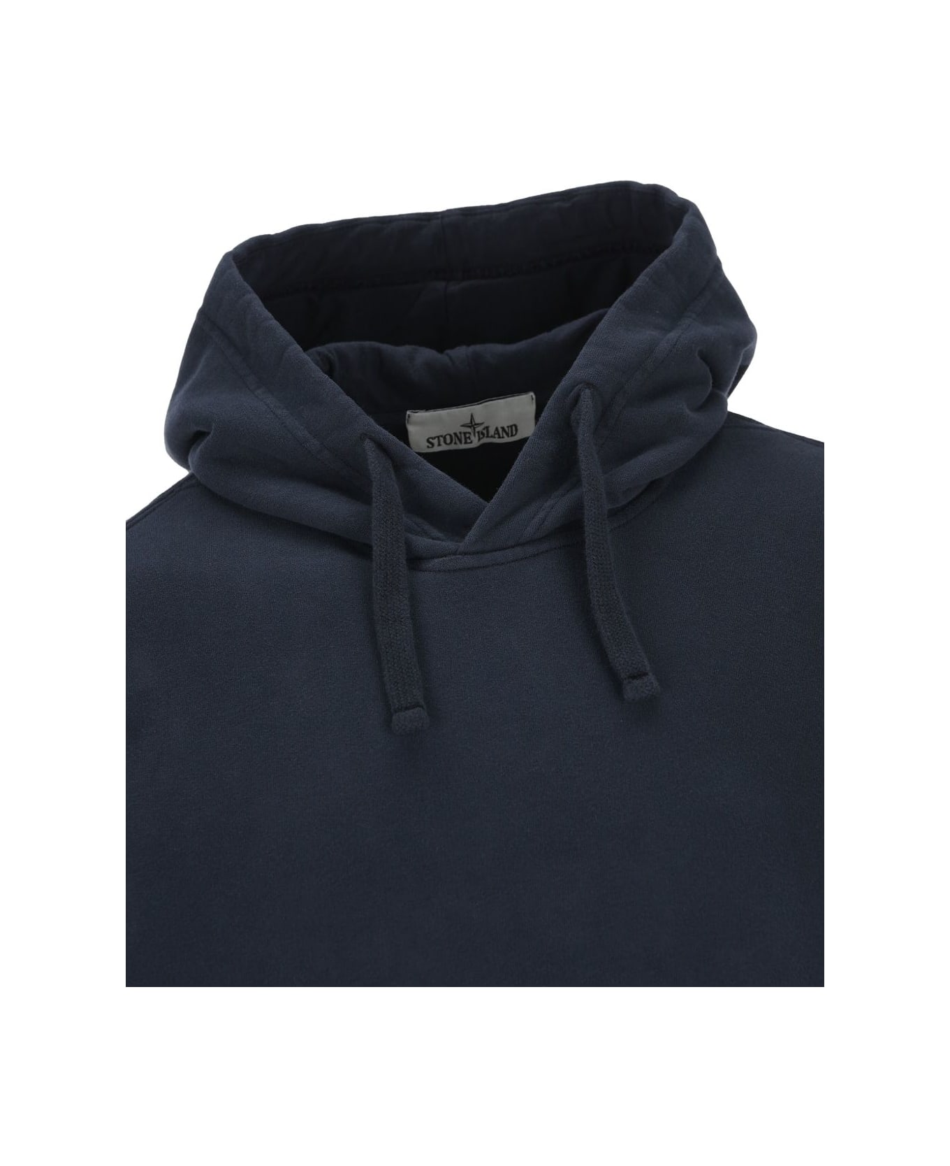 Stone Island Hooded Sweatshirt With Long Sleeves - Blue