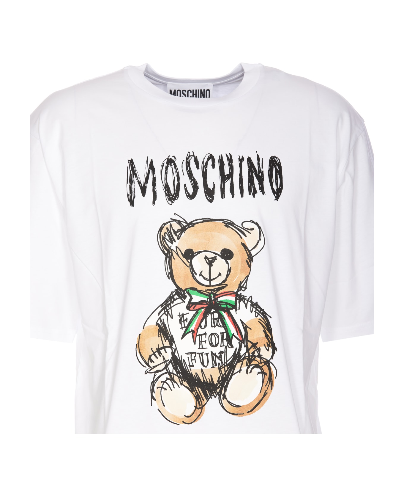 Moschino Drawn Teddy Bear T-shirt - WHITE シャツ