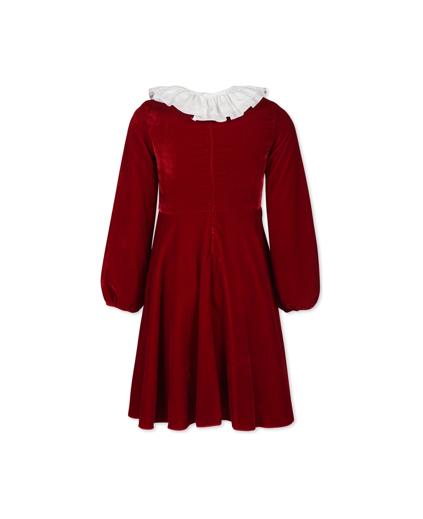 Monnalisa Burgundy Dress For Girl With Heart - Bordeaux