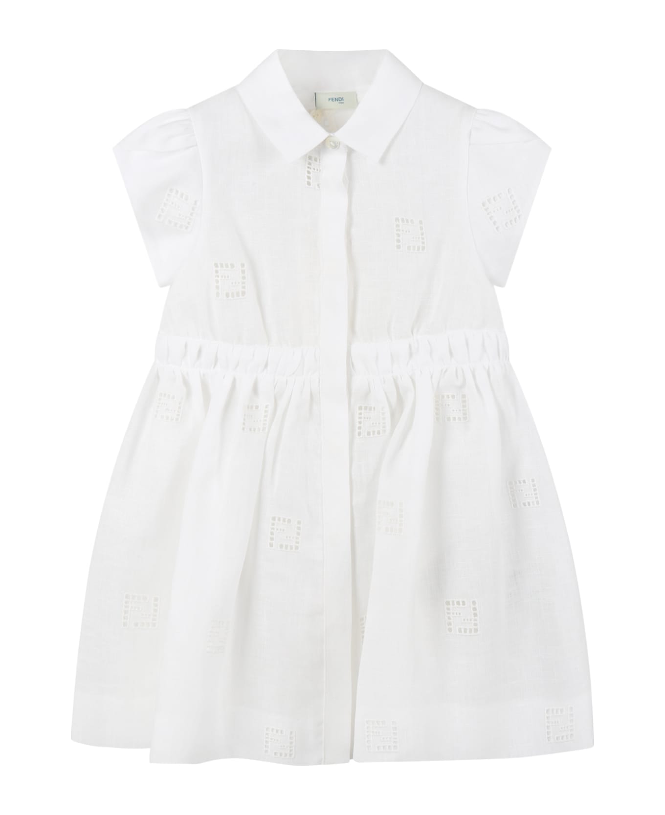 Fendi plexiglass White Dress For Babygirl - White