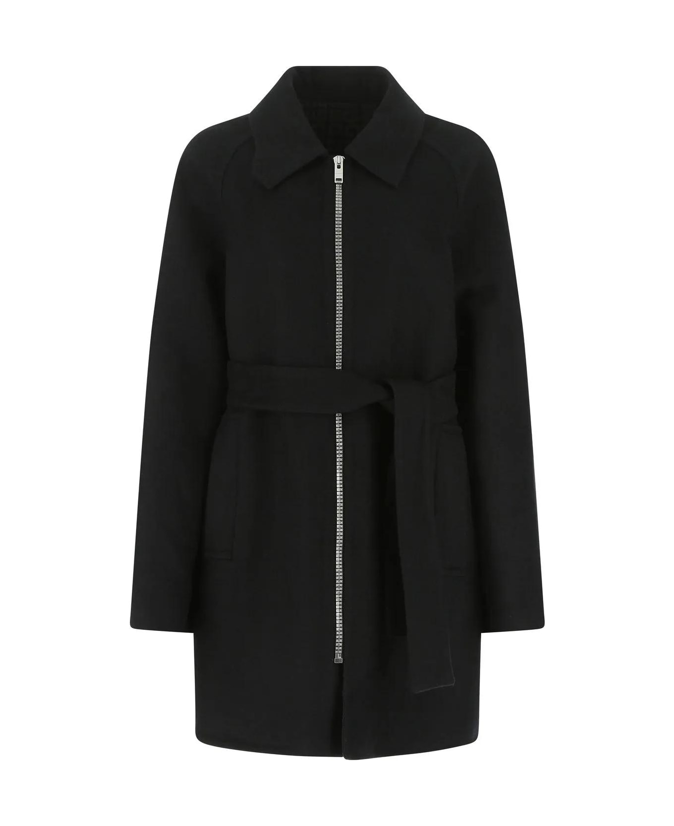Givenchy Black Wool Blend Coat - Black