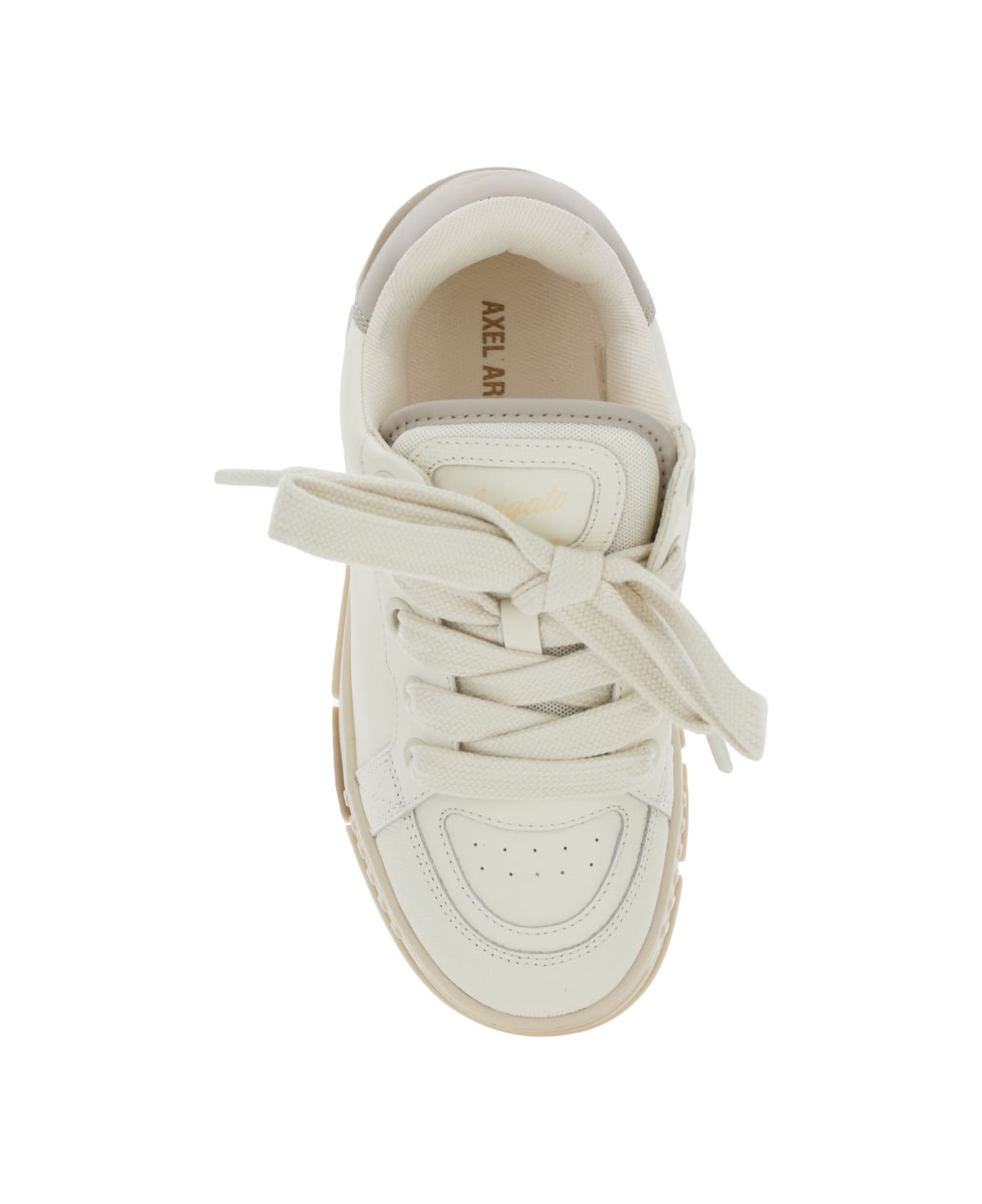 Axel Arigato 'area Haze' Beige Low Top Sneakers With Laminated Leather In Leather Blend Woman - Beige