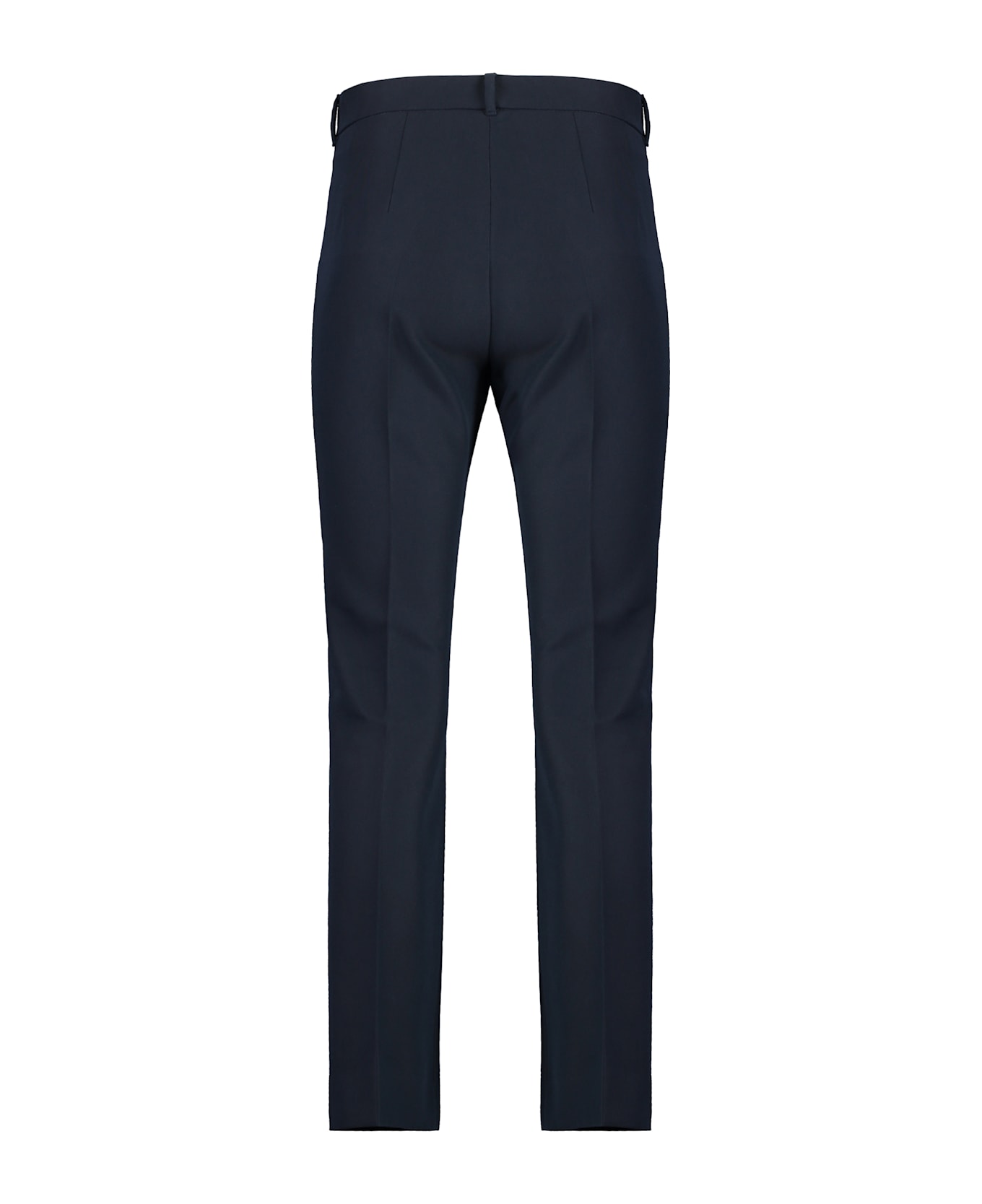 'S Max Mara Stretch Viscose Trousers With Flared Hem - blue