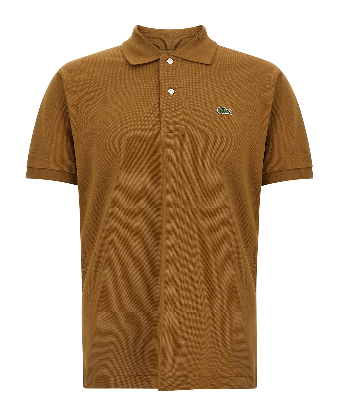 Lacoste Logo Patch Polo Shirt - Brown