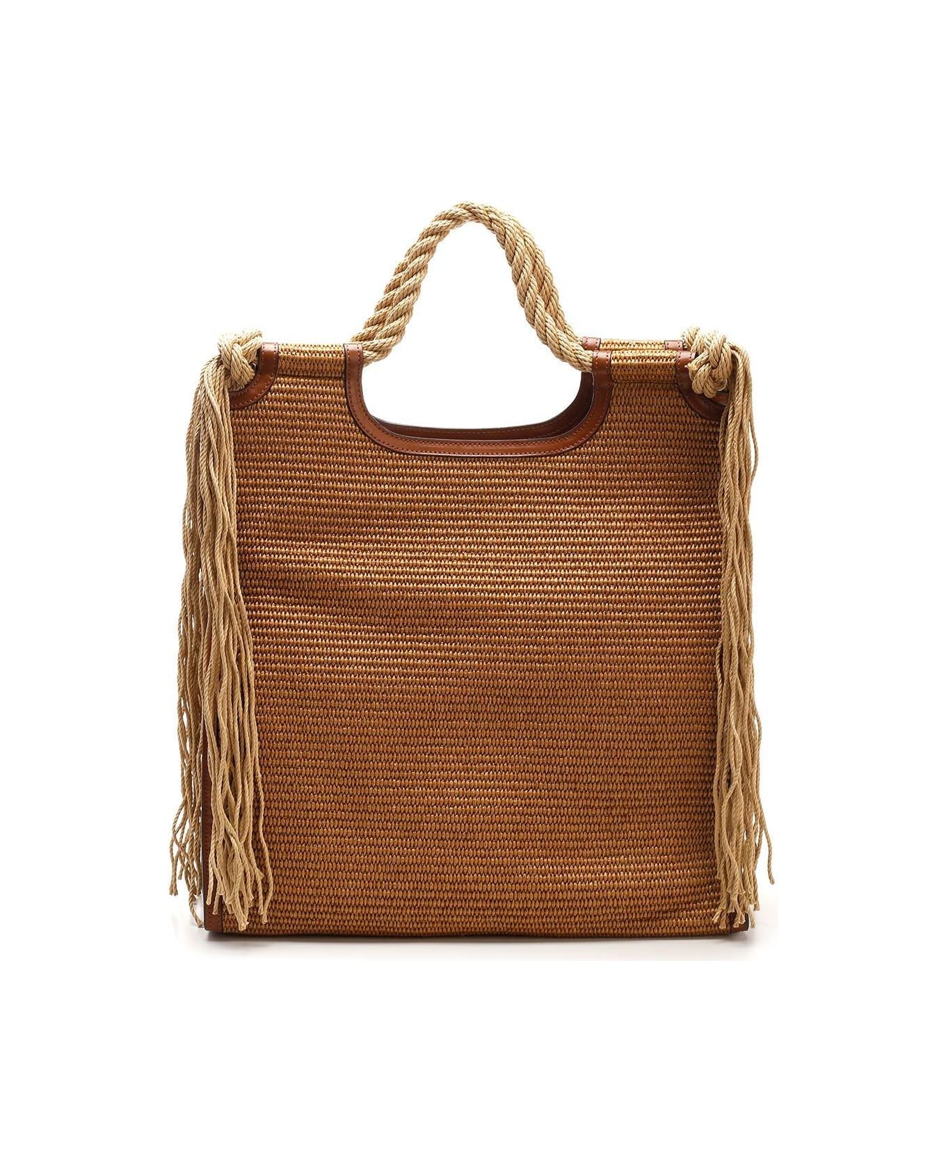 Marni Marcel North-south Fringed Tote Bag - Marrone トートバッグ