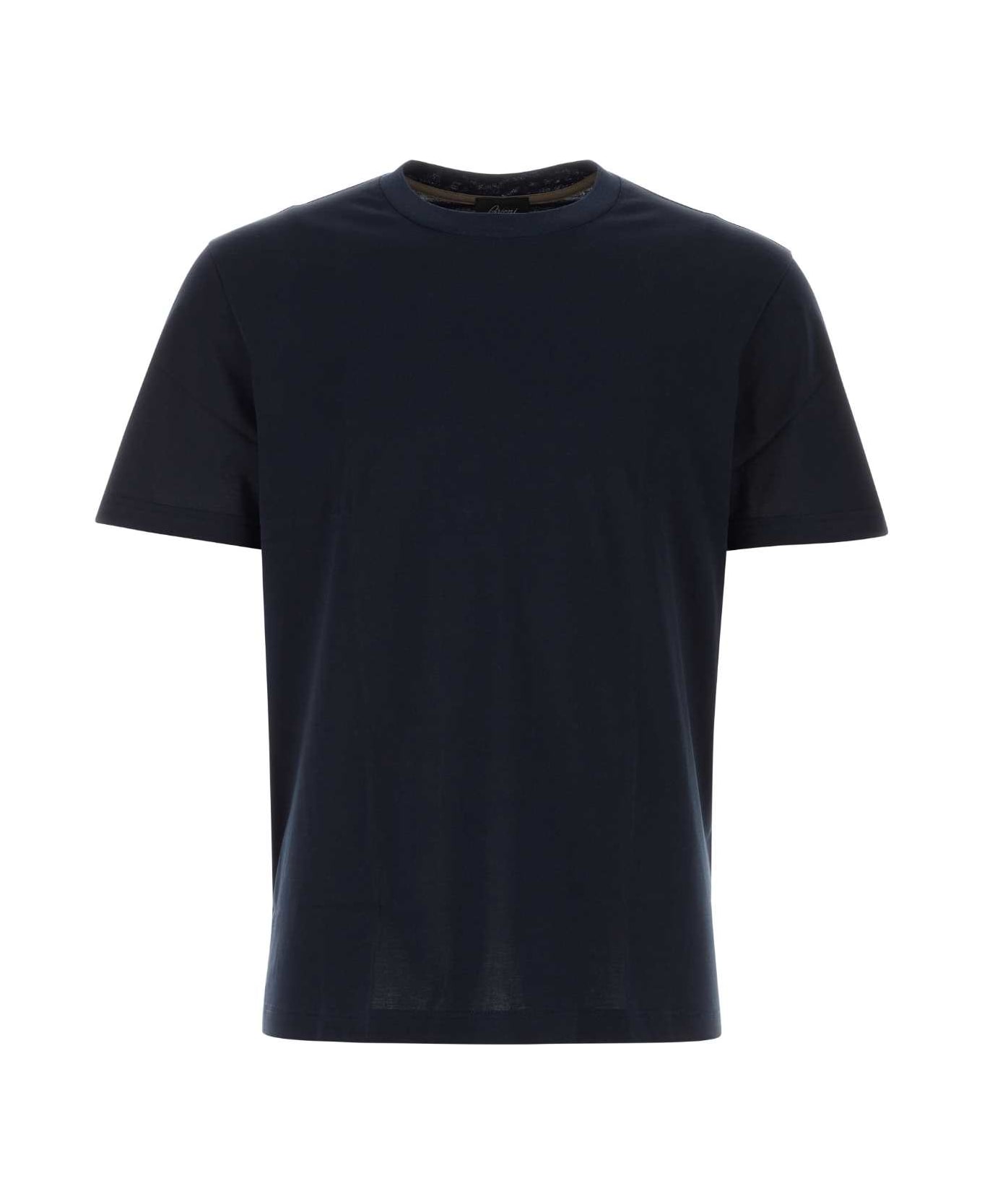 Brioni Midnight Blue Cotton T-shirt - NAVY
