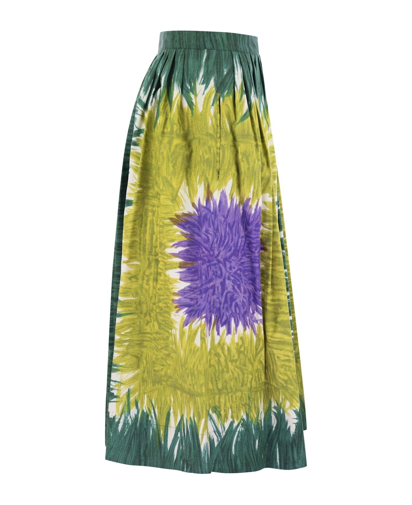 Weekend Max Mara Circeo Geometric Patterned Pleated Skirt - Multicolor