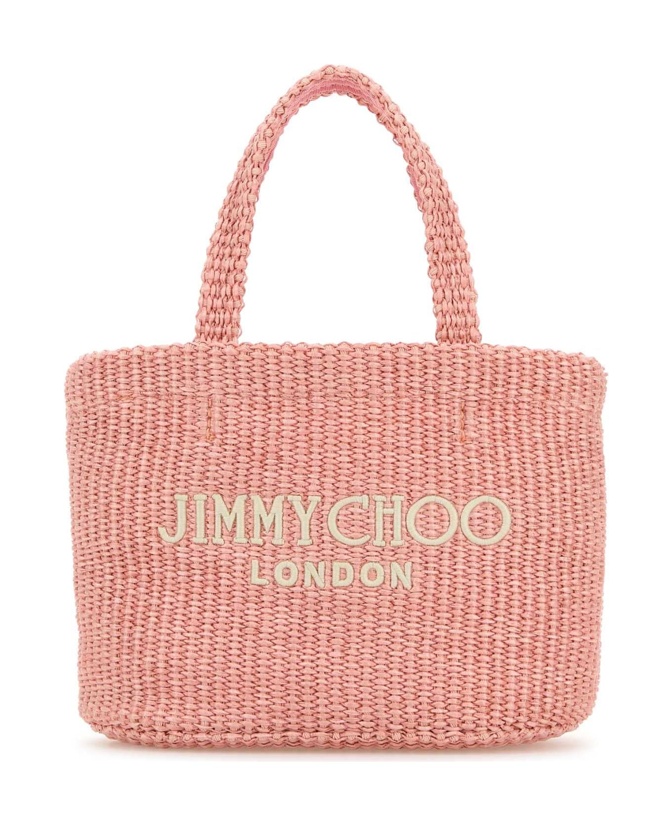 Jimmy Choo Pink Rafia Mini Beach Handbag - ROSELATTE