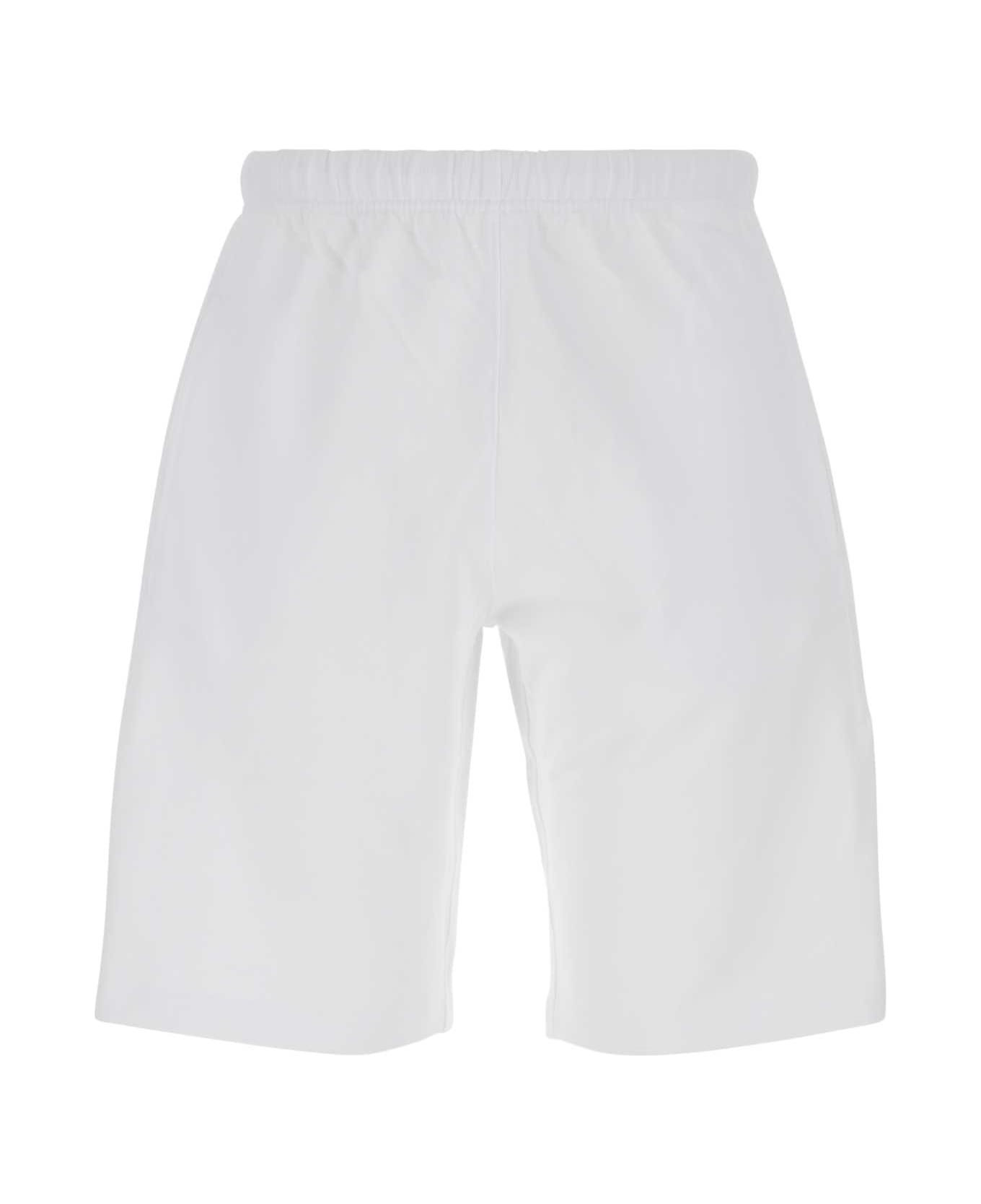 Kenzo White Stretch Cotton Bermuda Shorts - 01