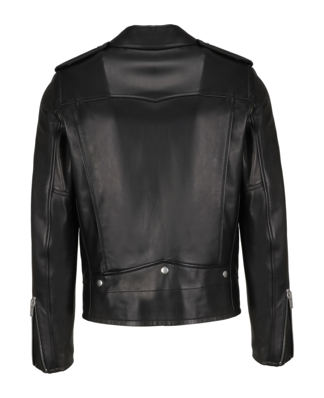 Saint Laurent Zipped Biker Jacket - Black