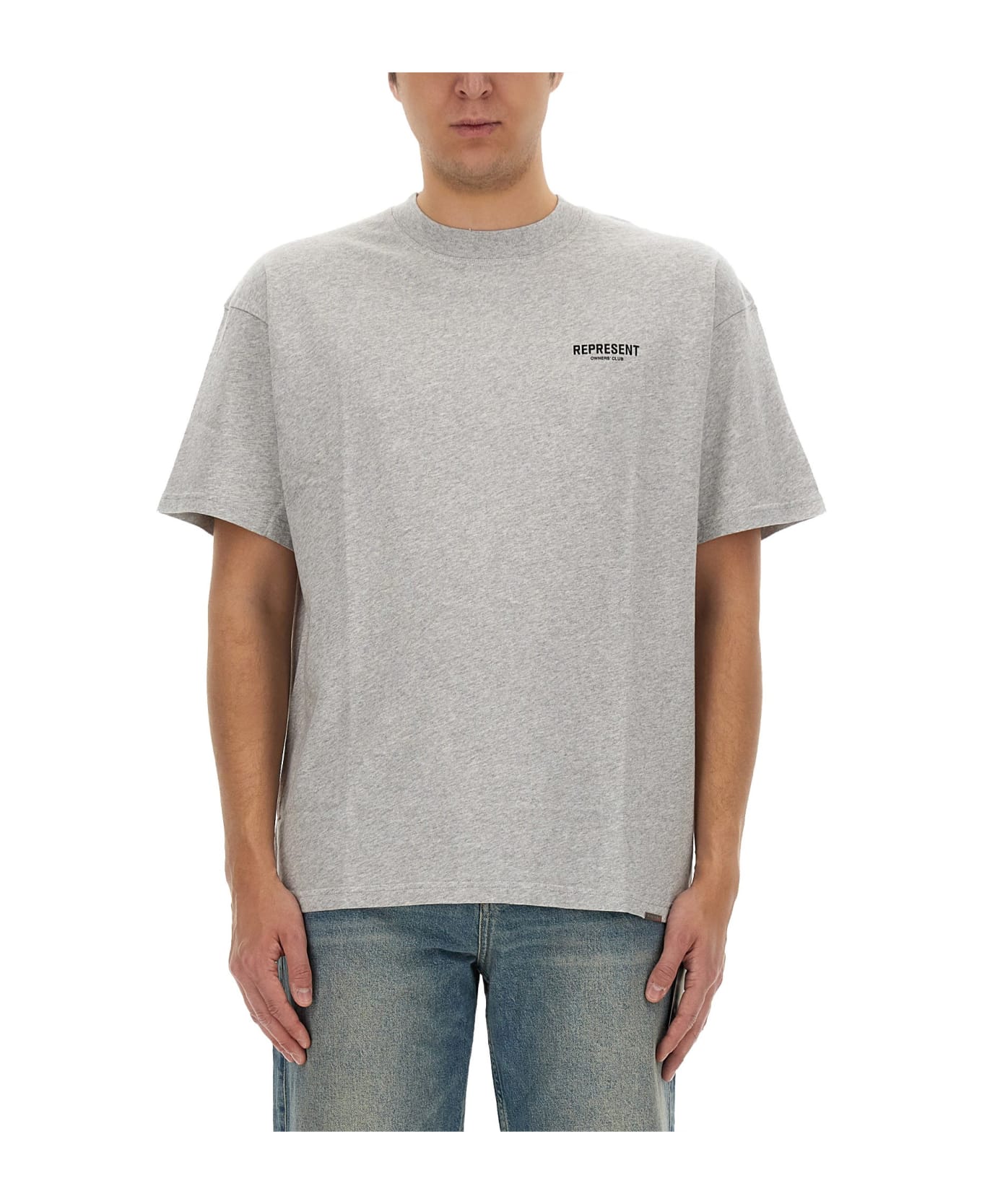 REPRESENT T-shirt With Logo - Ash Grey Blk