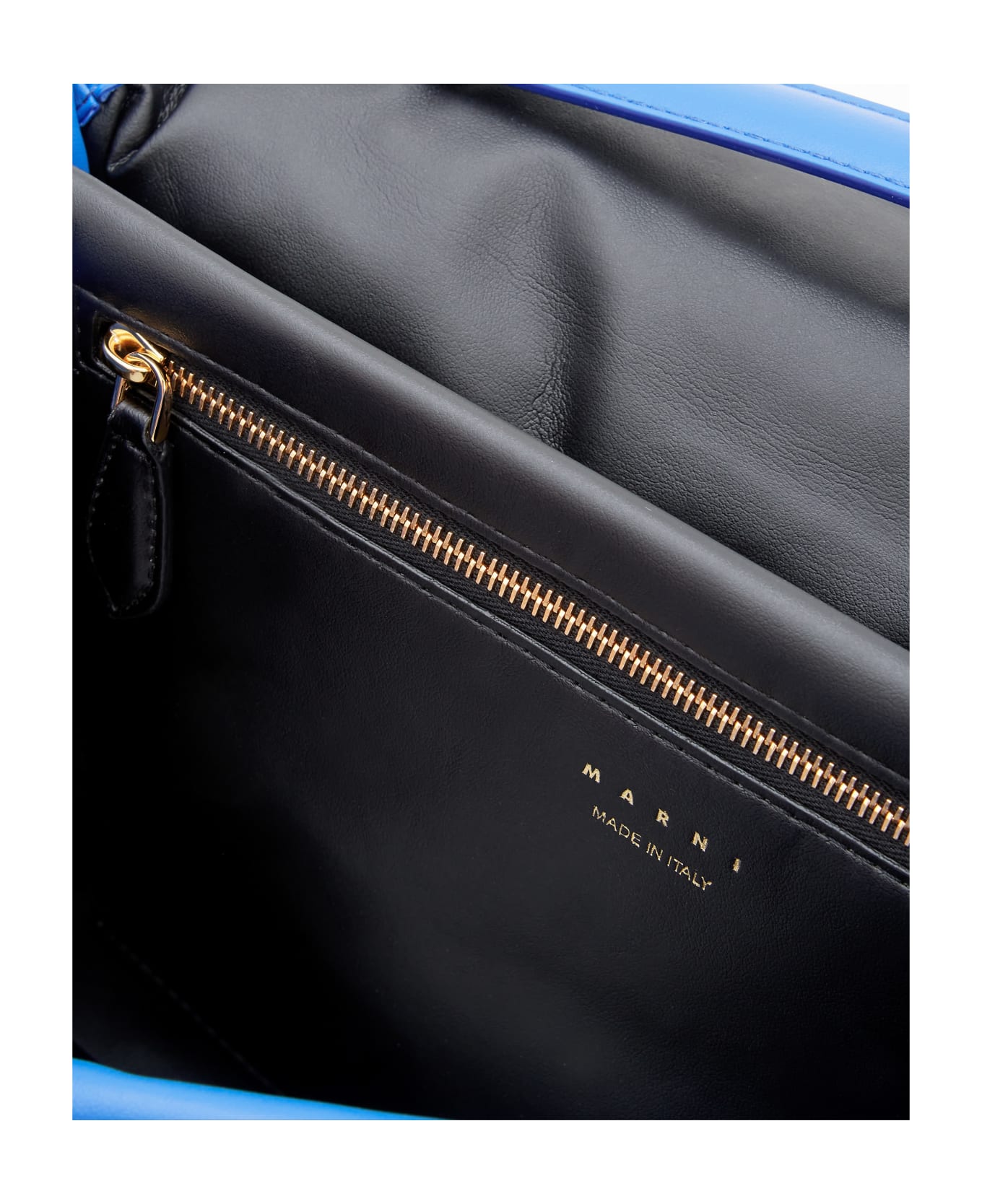 Marni Large Prisma Leather Shoulder Bag - Blue