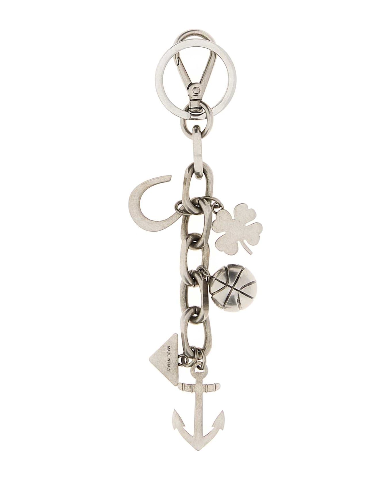 Prada Silver Metal Key Ring - PELTRO