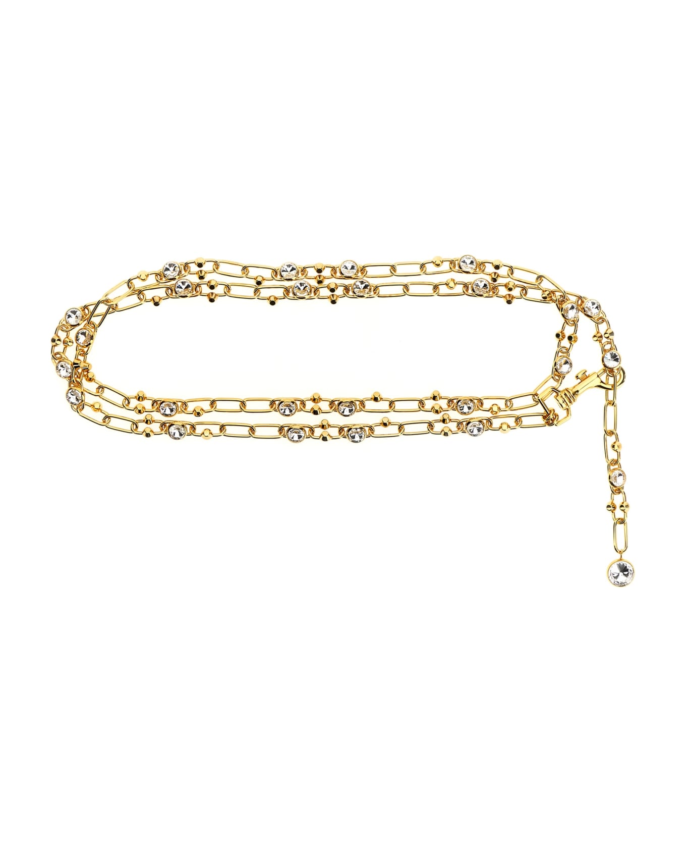 Alessandra Rich Chain And Crystal Belt - Gold