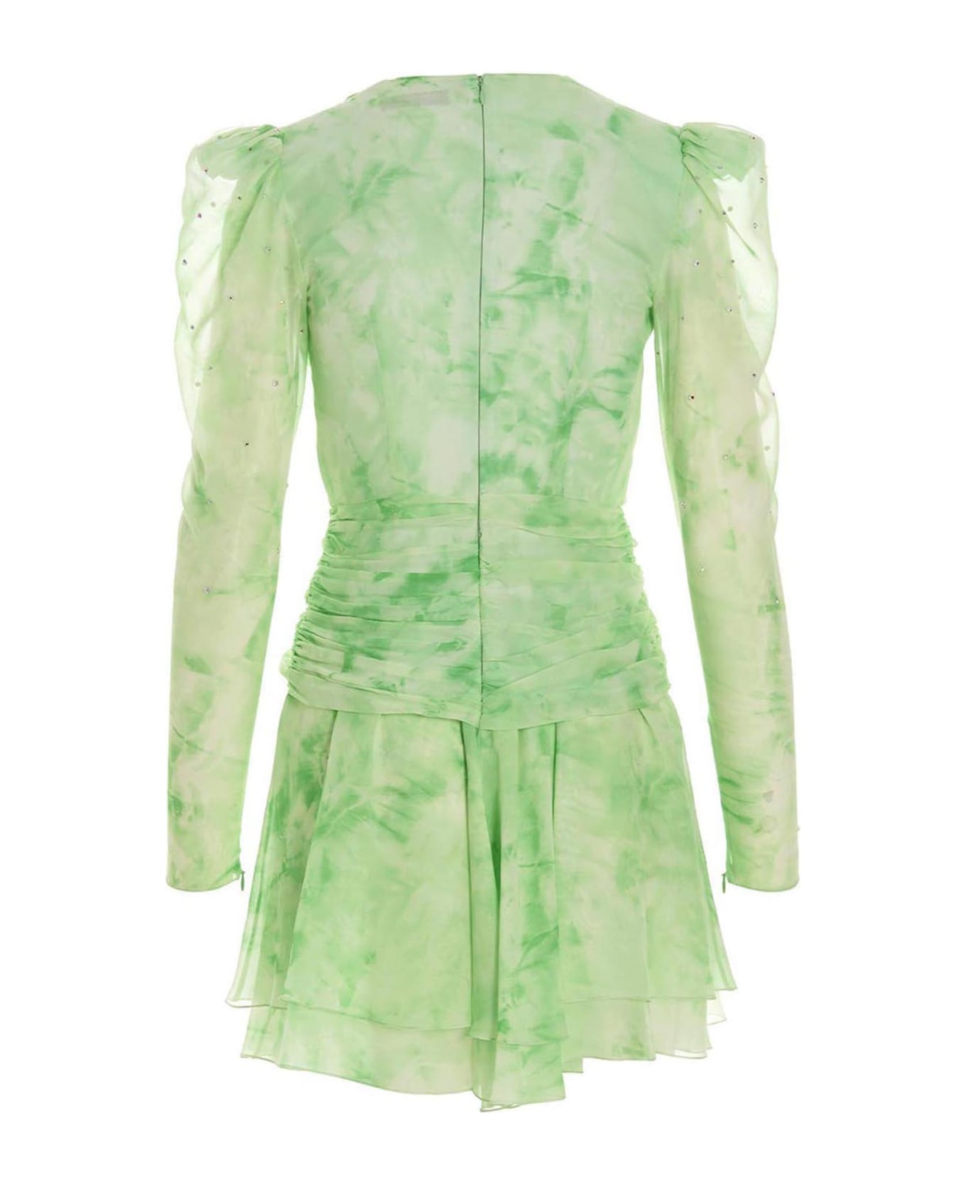 Alessandra Rich Tie-dye Silk Dress - Green
