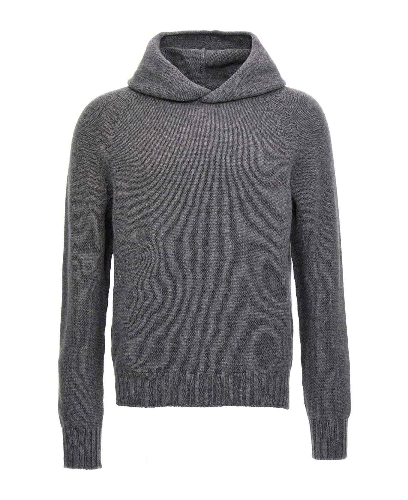 Ma'ry'ya Wool Hooded Sweater - Gray