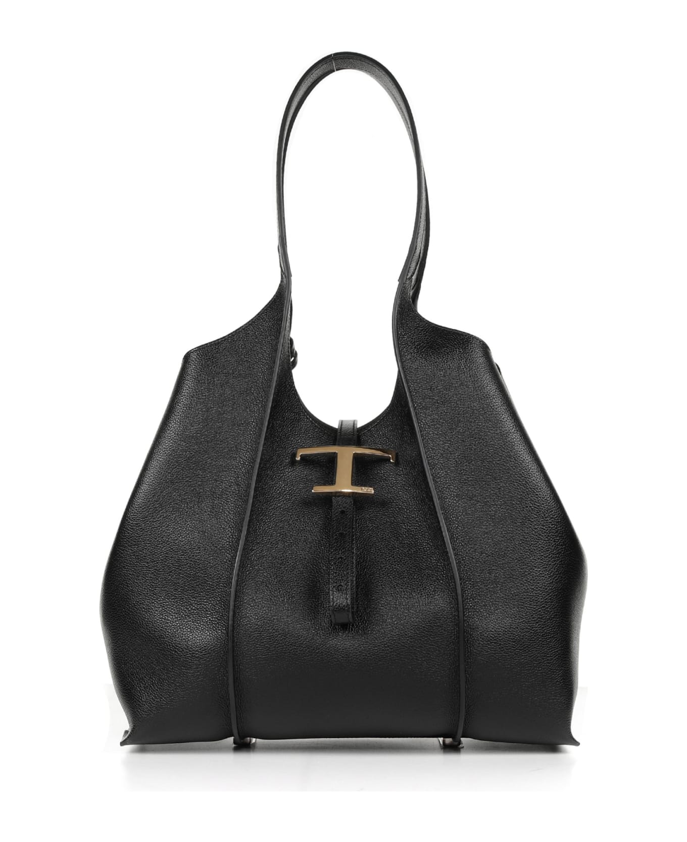 Tod's T Timeless Shopping Bag In Medium Leather - BLACK