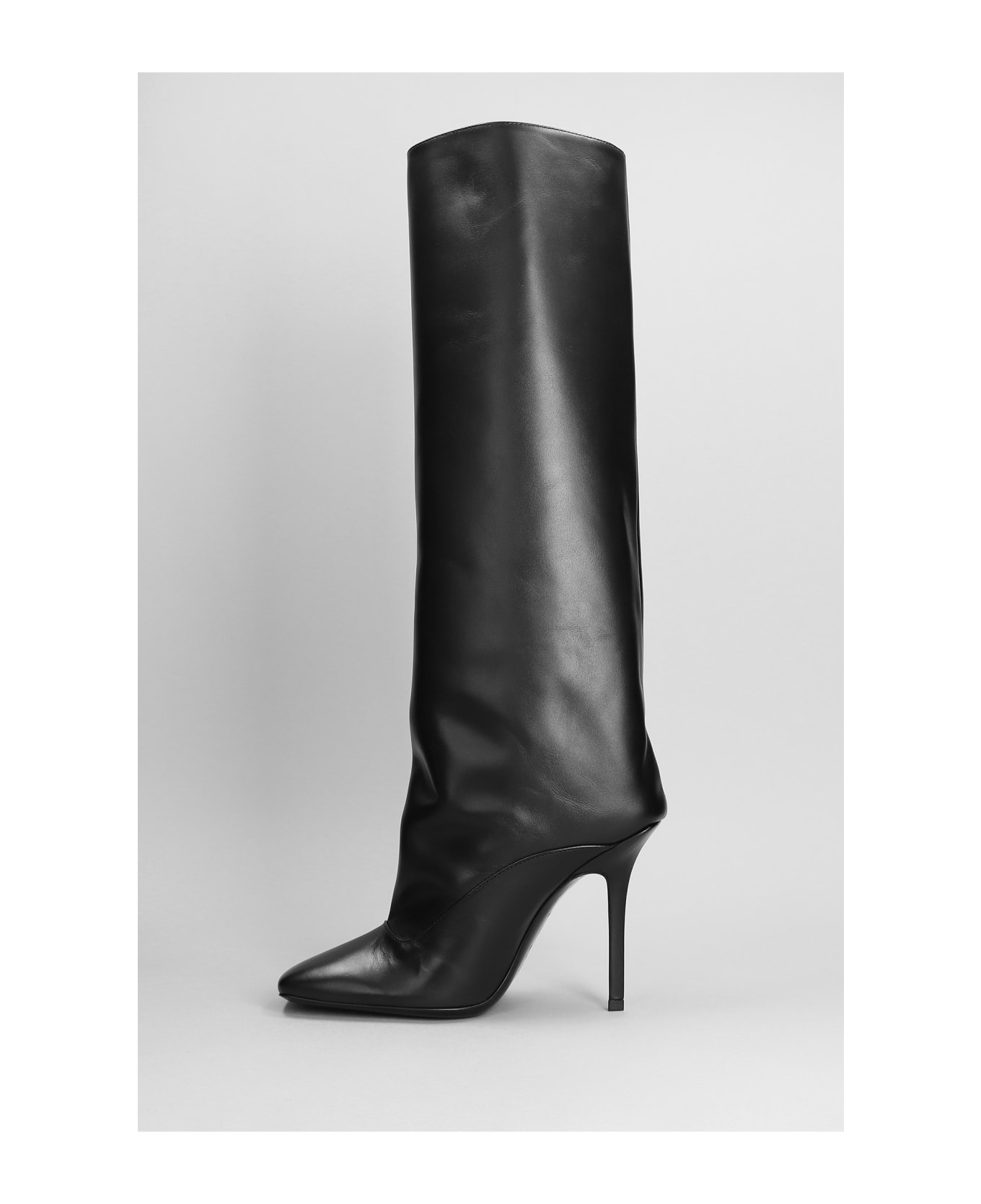 The Attico Sienna High Heels Boots In Black Leather - 100