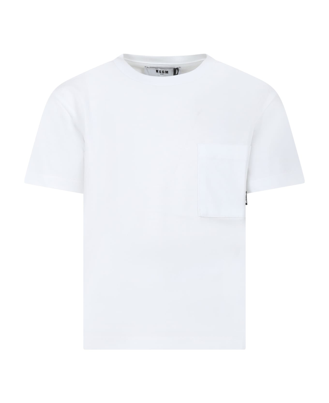 MSGM White T-shirt For Boy With Logo - Bianco