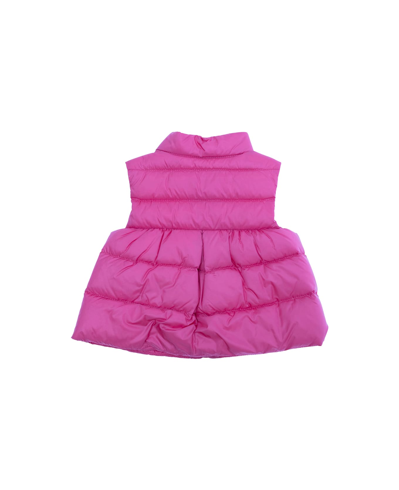 Moncler 
hiva
 Fuchsia Sleeveless Down Jacket With Logo Patch On The Front In Tech Fabric Baby - Fuxia