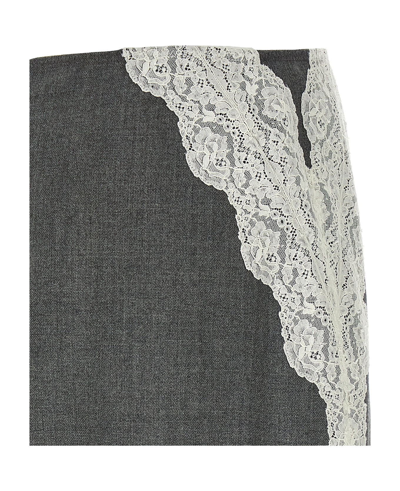 Jil Sander Organza Lace Wool Skirt - Gray