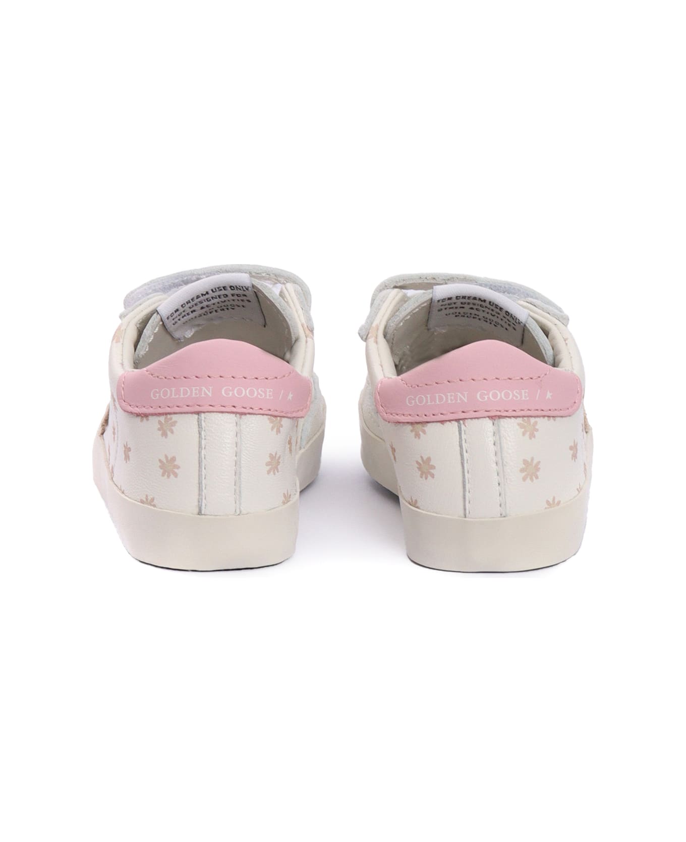 Golden Goose Baby School Nappa Upper With Prints Suede Star Leather Heel Sneakers - WHITE