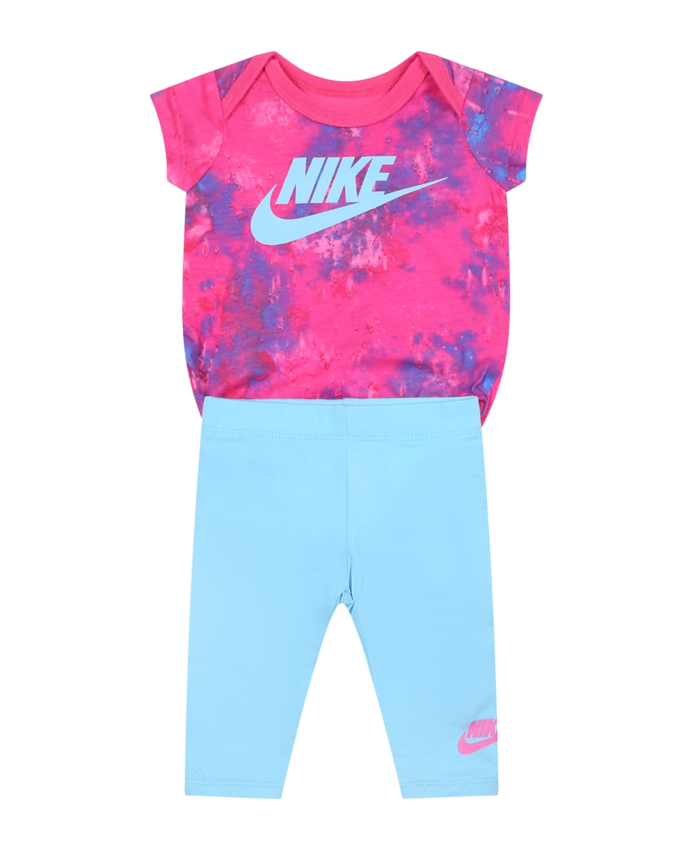 Nike Fuchsia Suit For Baby Girl With Swoosh - Multicolor ボトムス