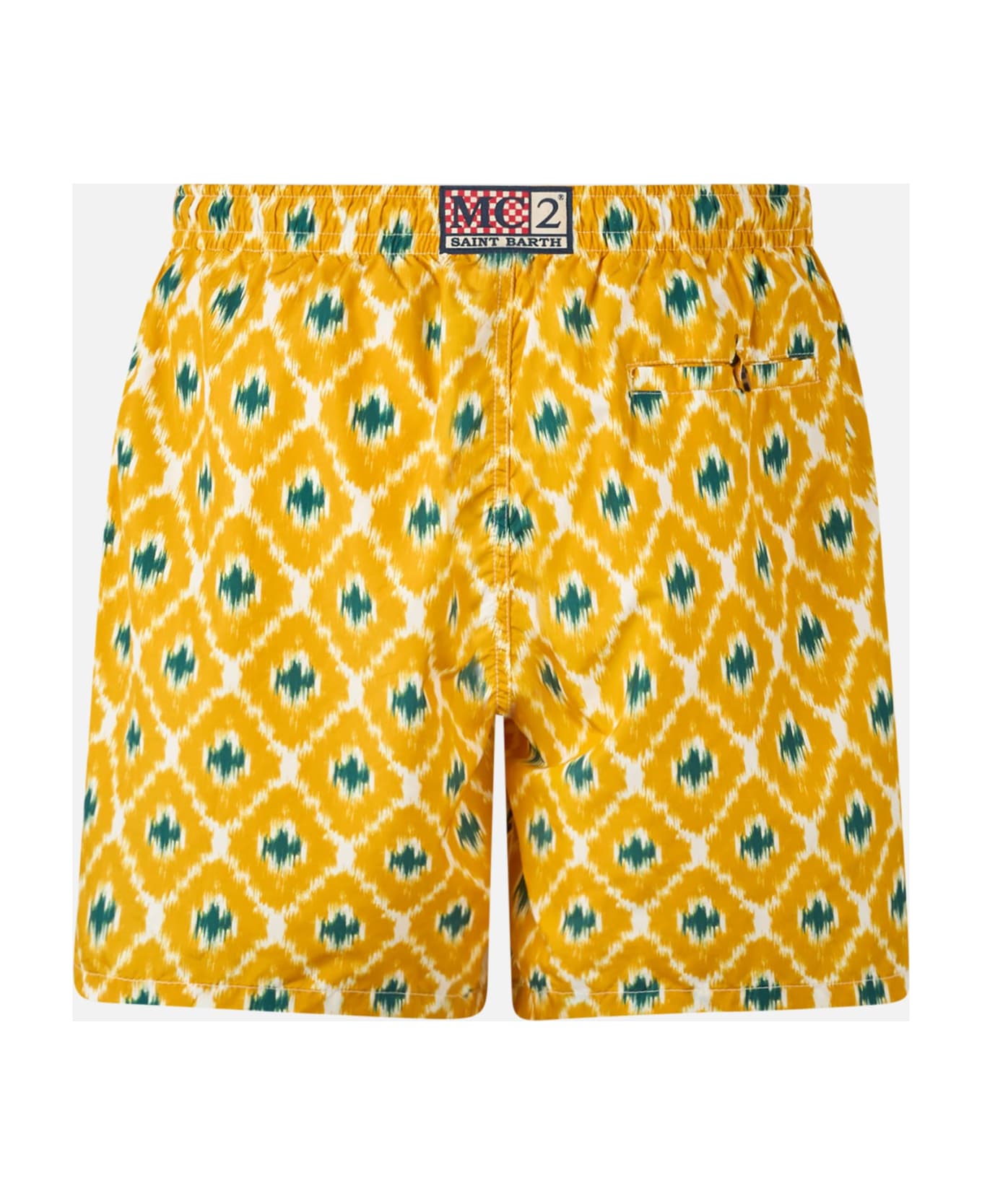MC2 Saint Barth Man Swim Shorts With Geometric Print - YELLOW