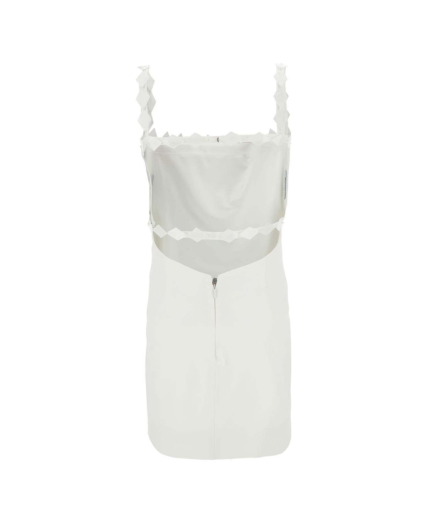 The Attico 'rue' Mini Milk White Dress With Rhombus Sequins In Rayon Woman - White
