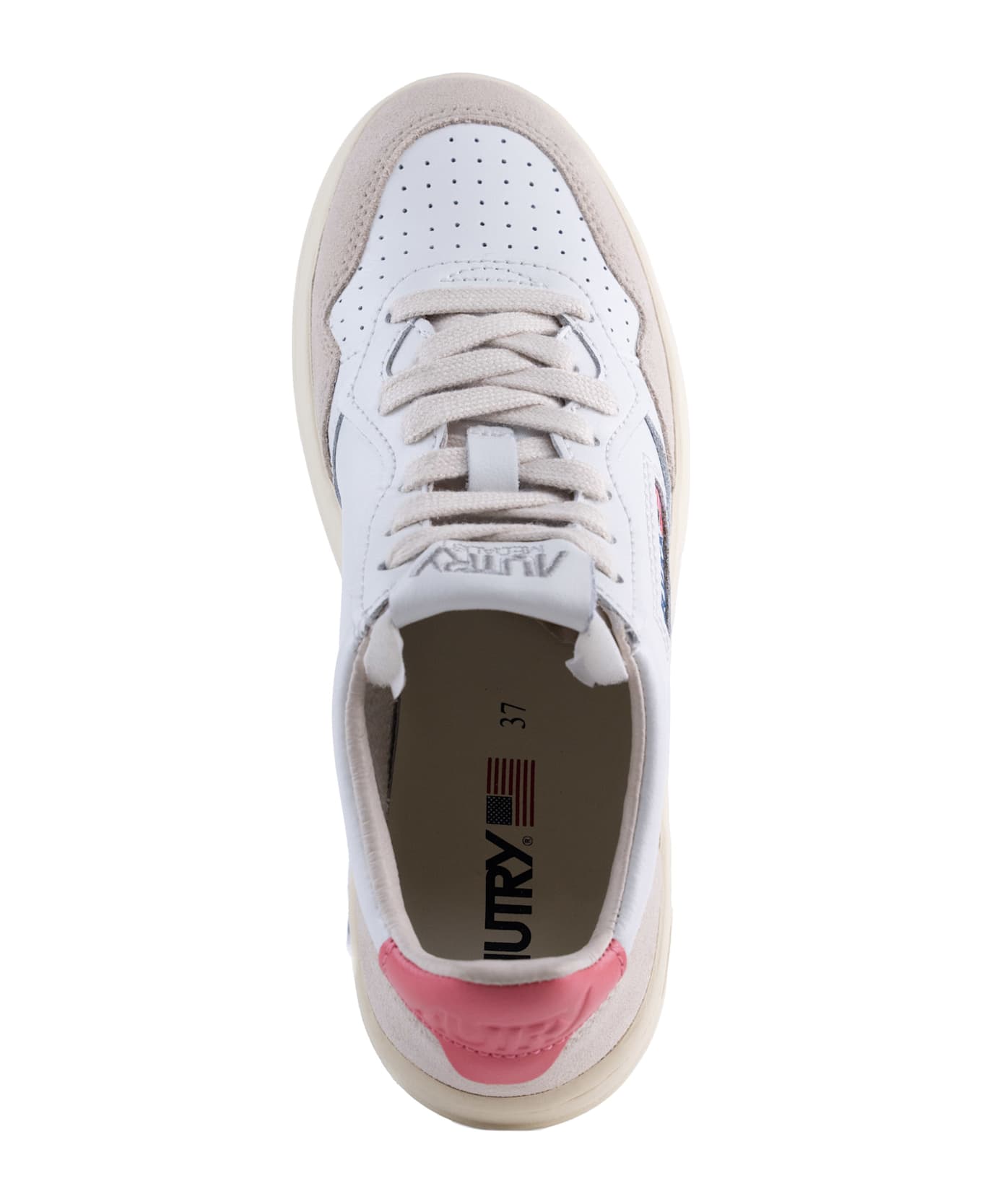 Autry Medalist Low Sneakers In Leather And Suede - Leat/suede wht/tearose スニーカー