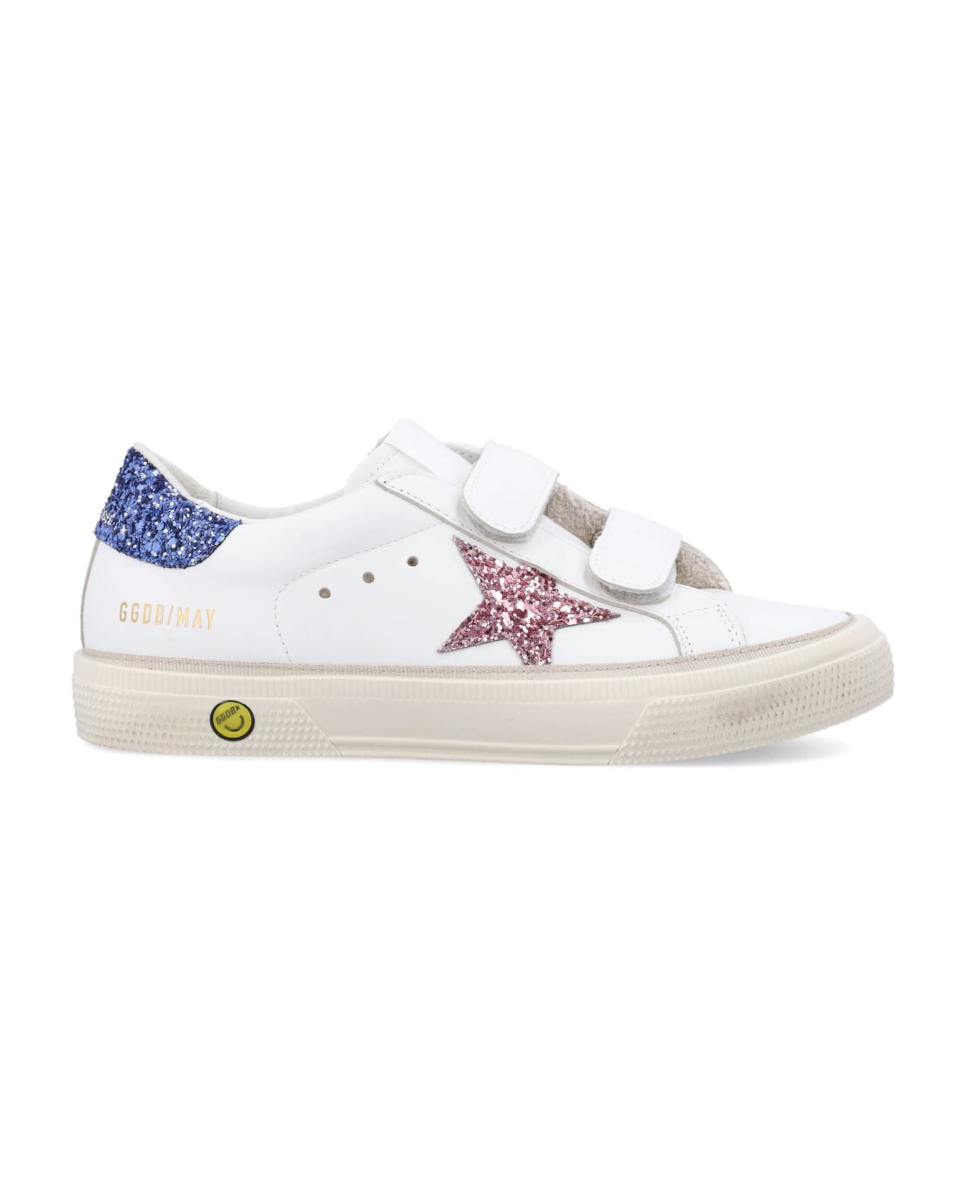 Golden Goose May School Sneakers - WHITE/LIGHT BLUE