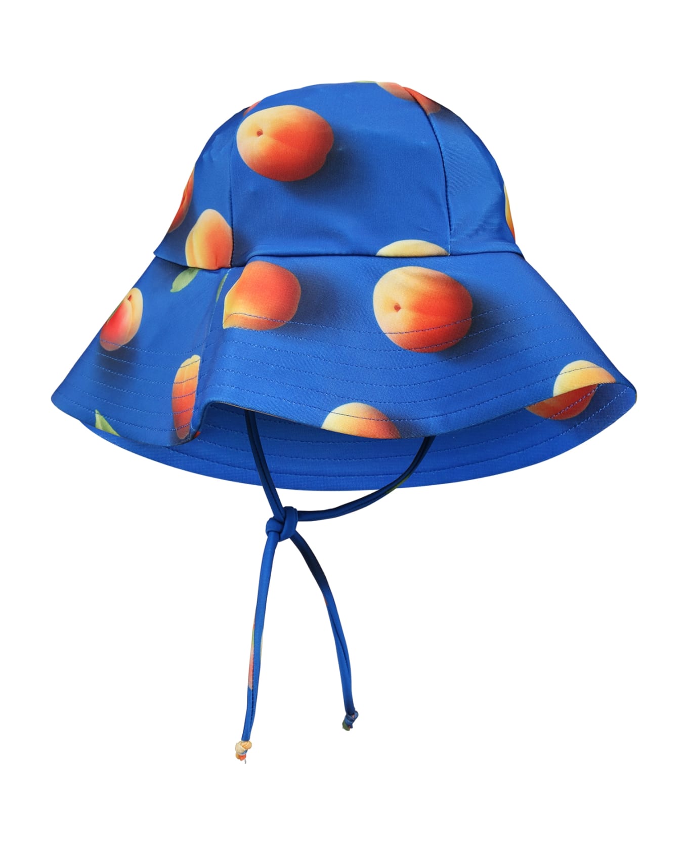 Molo Blue Cloche For Kids With Apricot Print - Blue アクセサリー＆ギフト