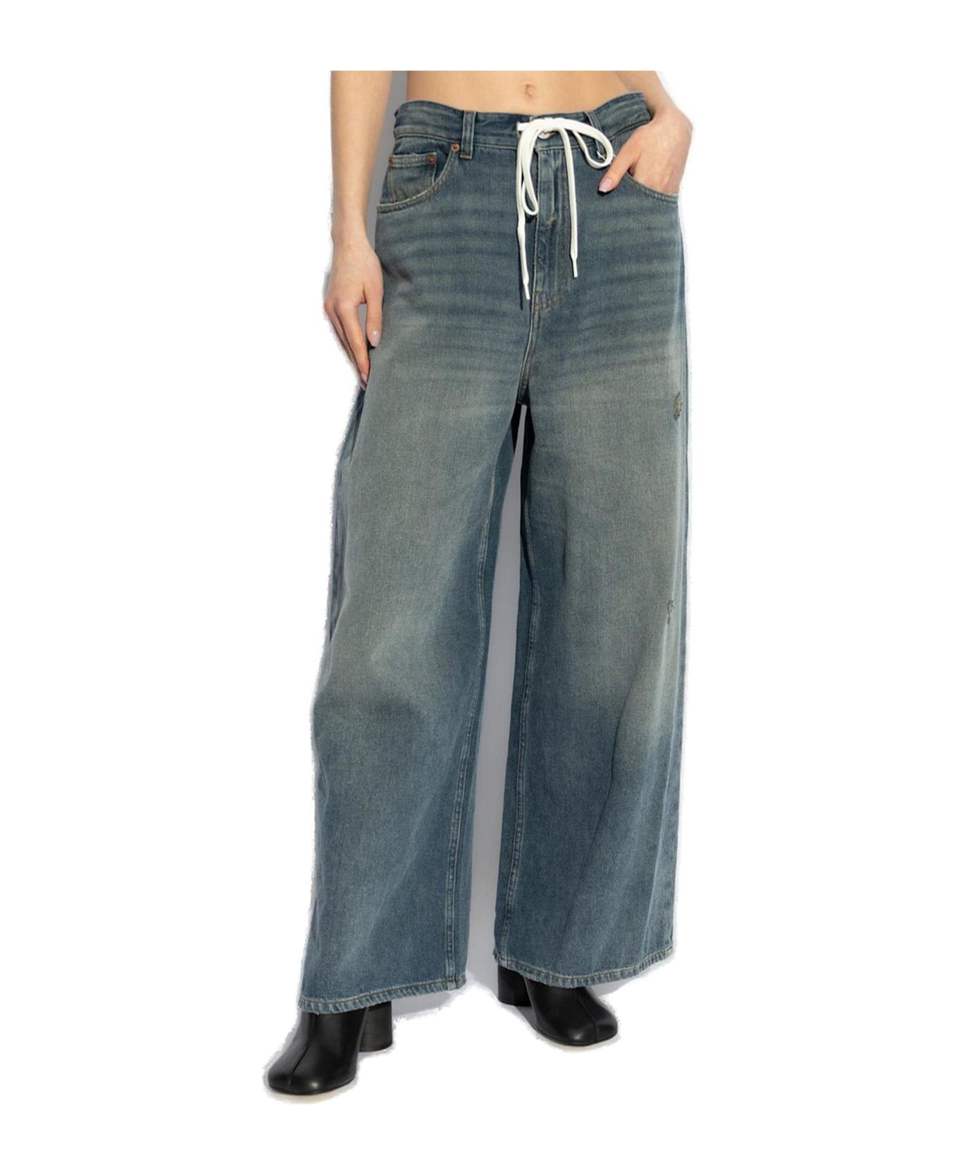 MM6 Maison Margiela Drawstring Jeans - Clear Blue