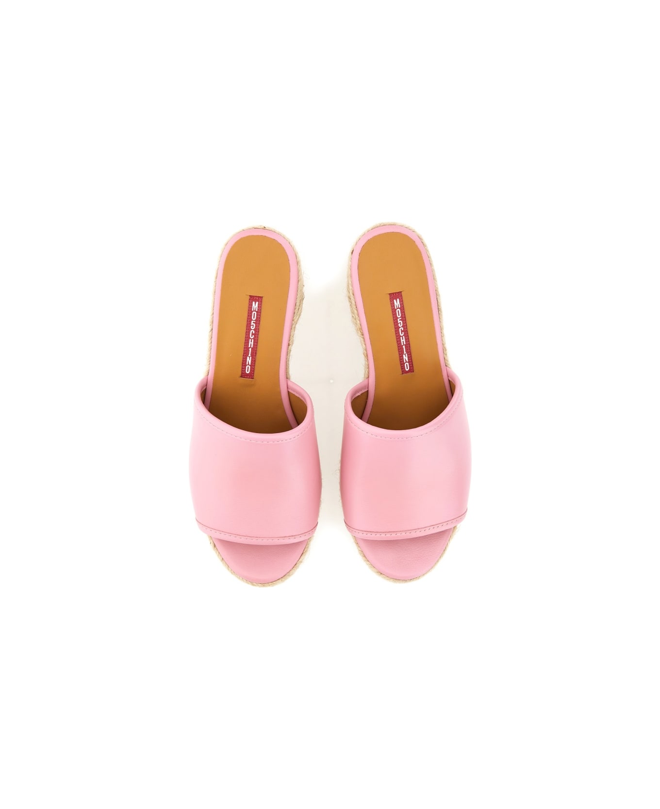 M05CH1N0 Jeans Leather Sandal - PINK