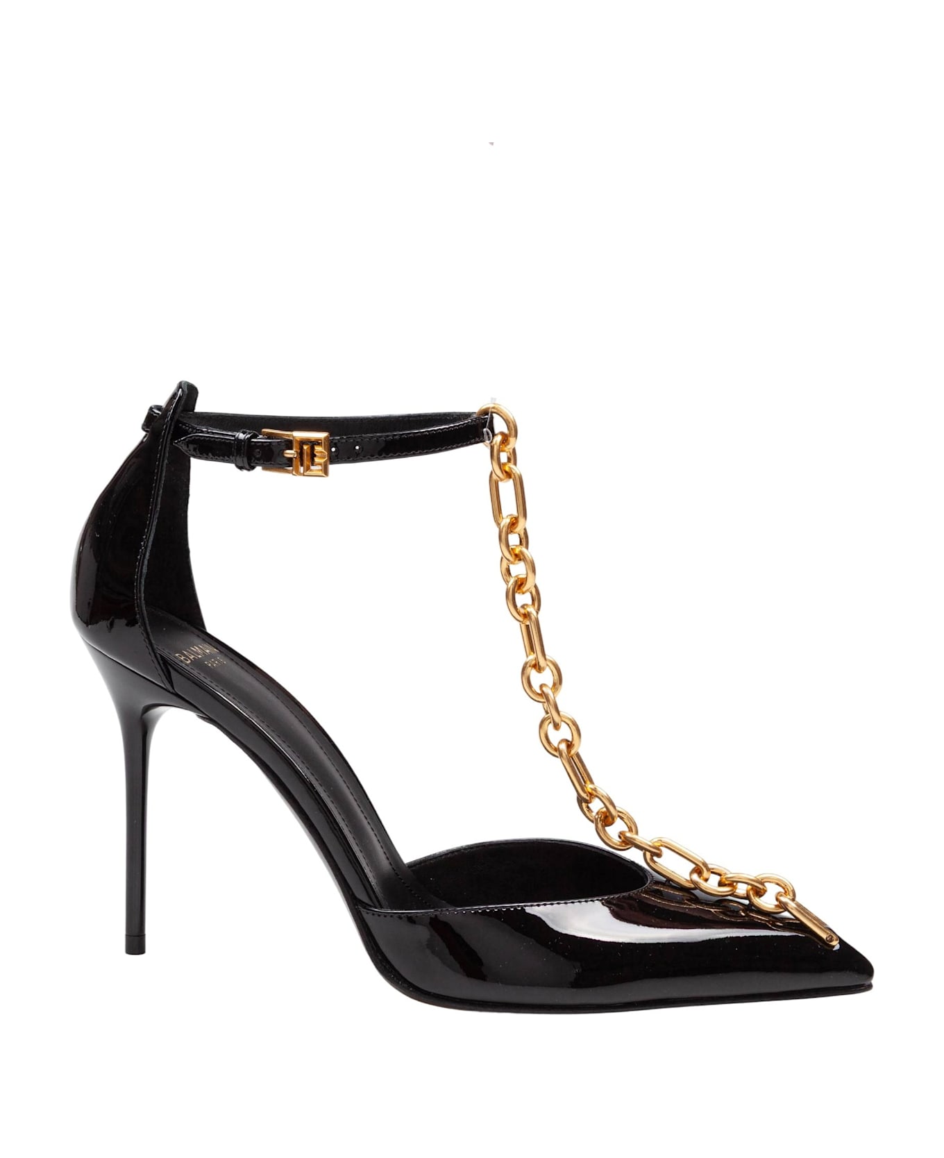 Balmain Sync Patent Leather Pumps, Black - Noir