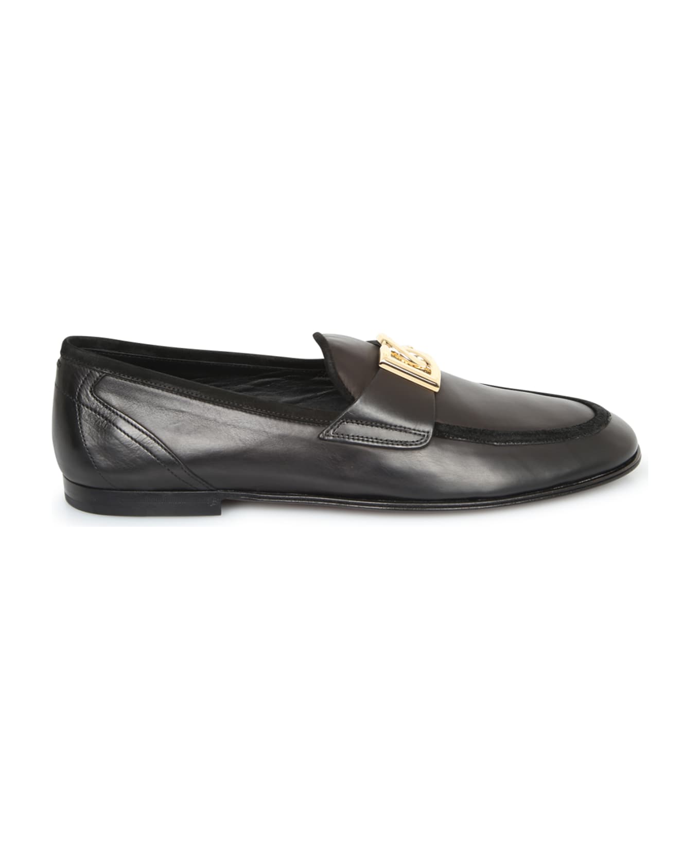 Dolce & Gabbana Black Logo Loafers - Black
