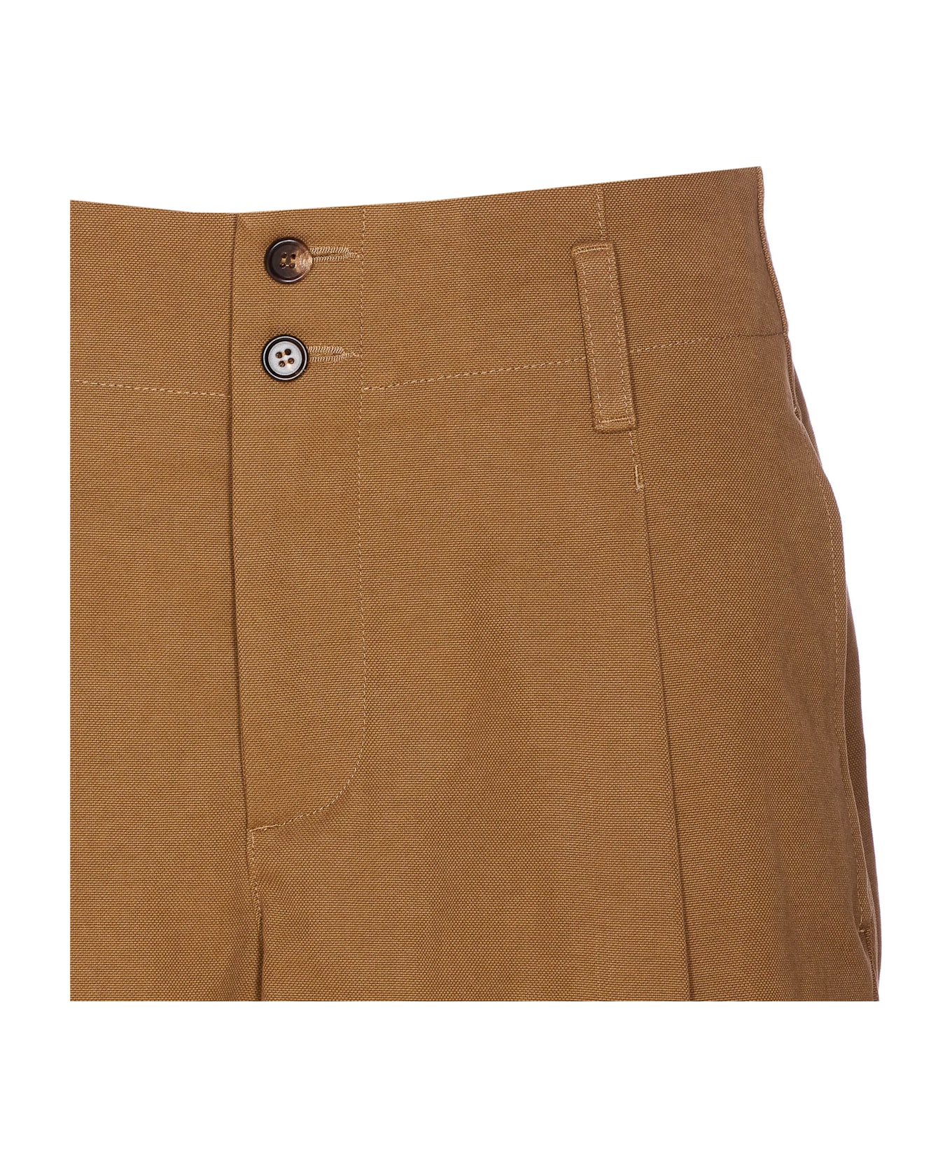 Chloé Shorts Bermuda Wide Leg And High Waist In Cotton - Brown