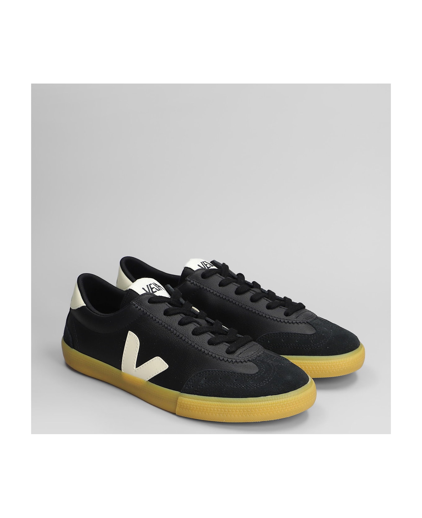 Veja Volley O.t Sneakers In Black Suede And Leather - black