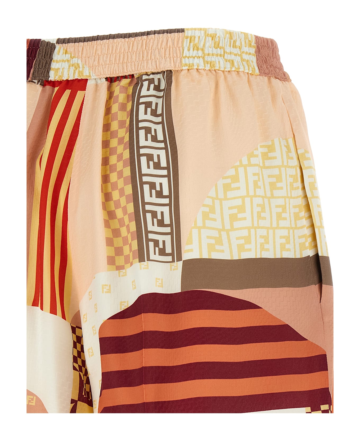 Fendi Patchwork Silk Shorts - BAHAMAS-25