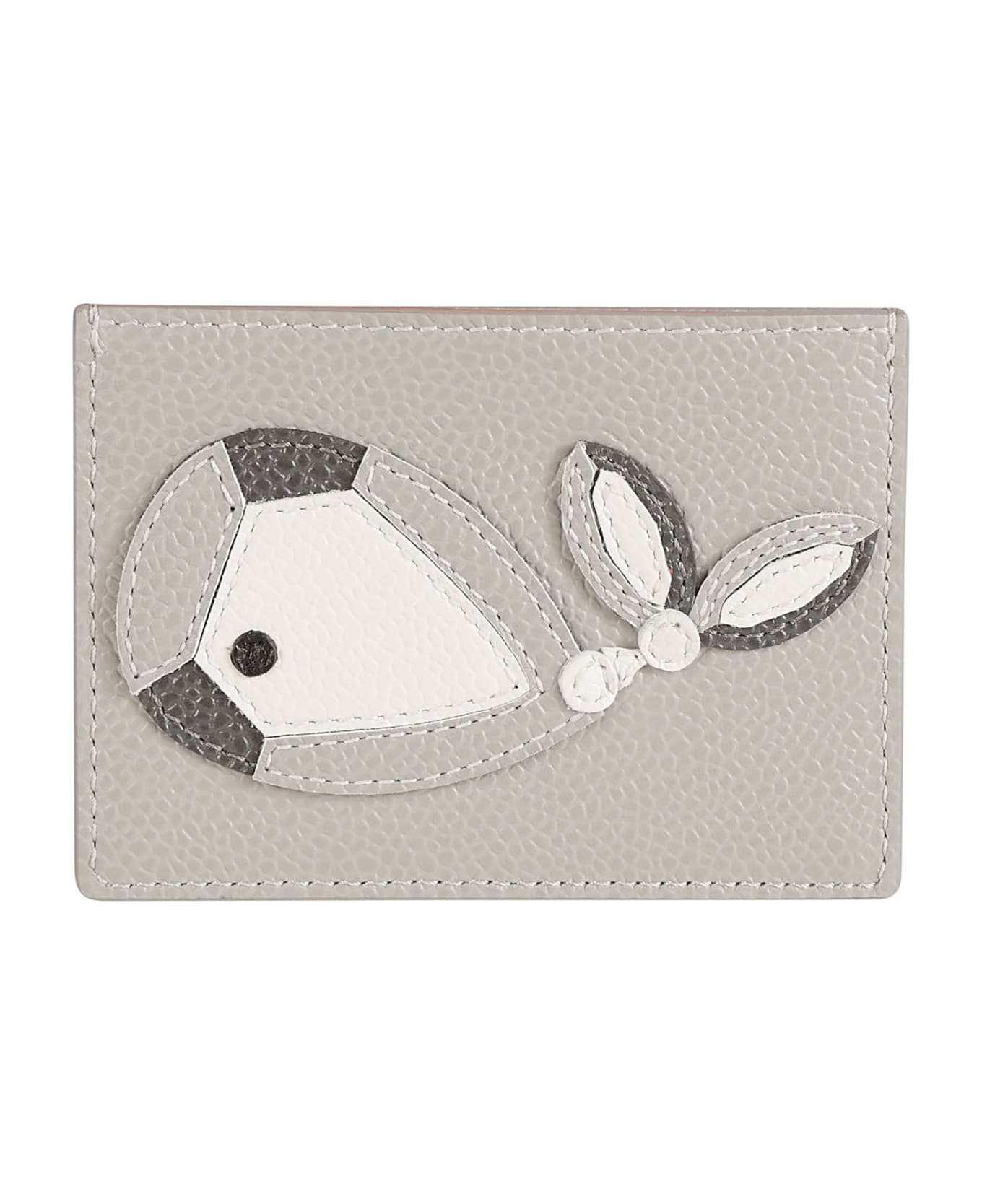 Thom Browne Single Gem Whale Card Holder - Light Grey