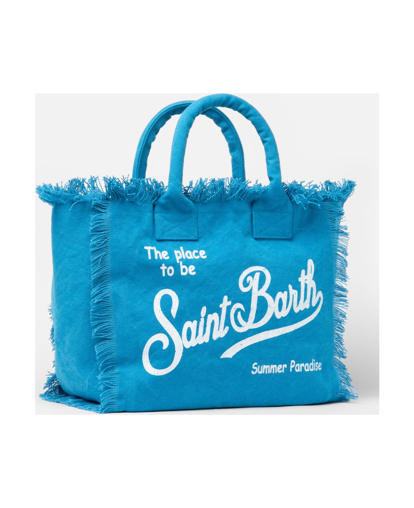 MC2 Saint Barth Light Blue Cotton Canvas Vanity Tote Bag - SKY