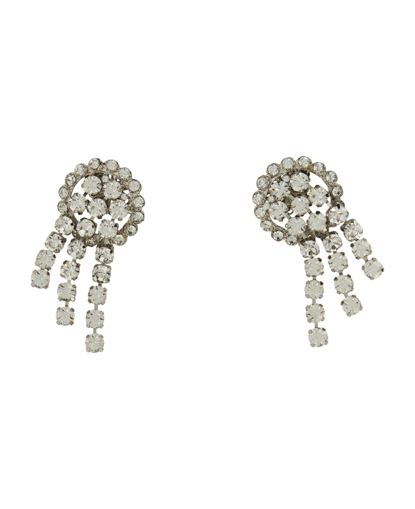 Alessandra Rich Crystal Cascade Earrings - ARGENTO