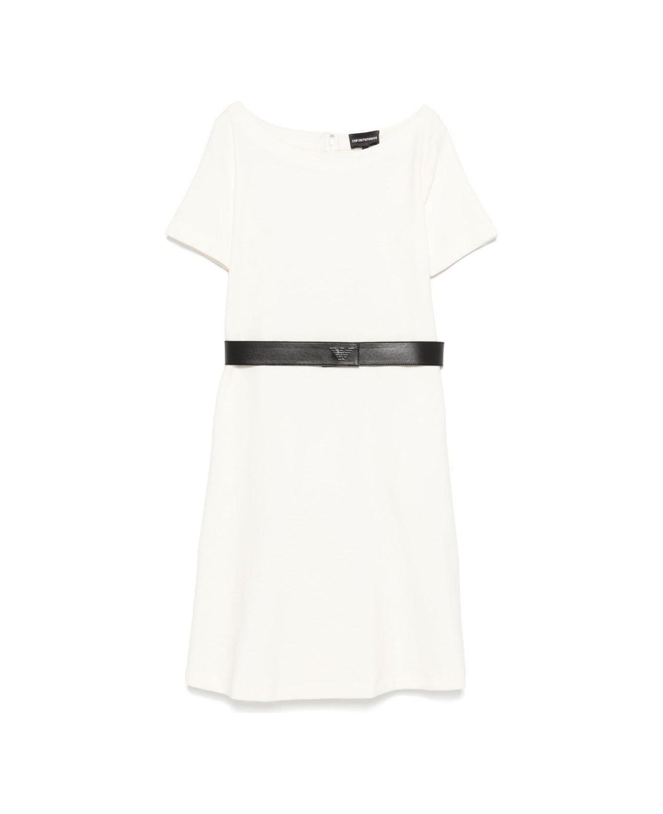 Emporio Armani Belted Dress - White ワンピース＆ドレス