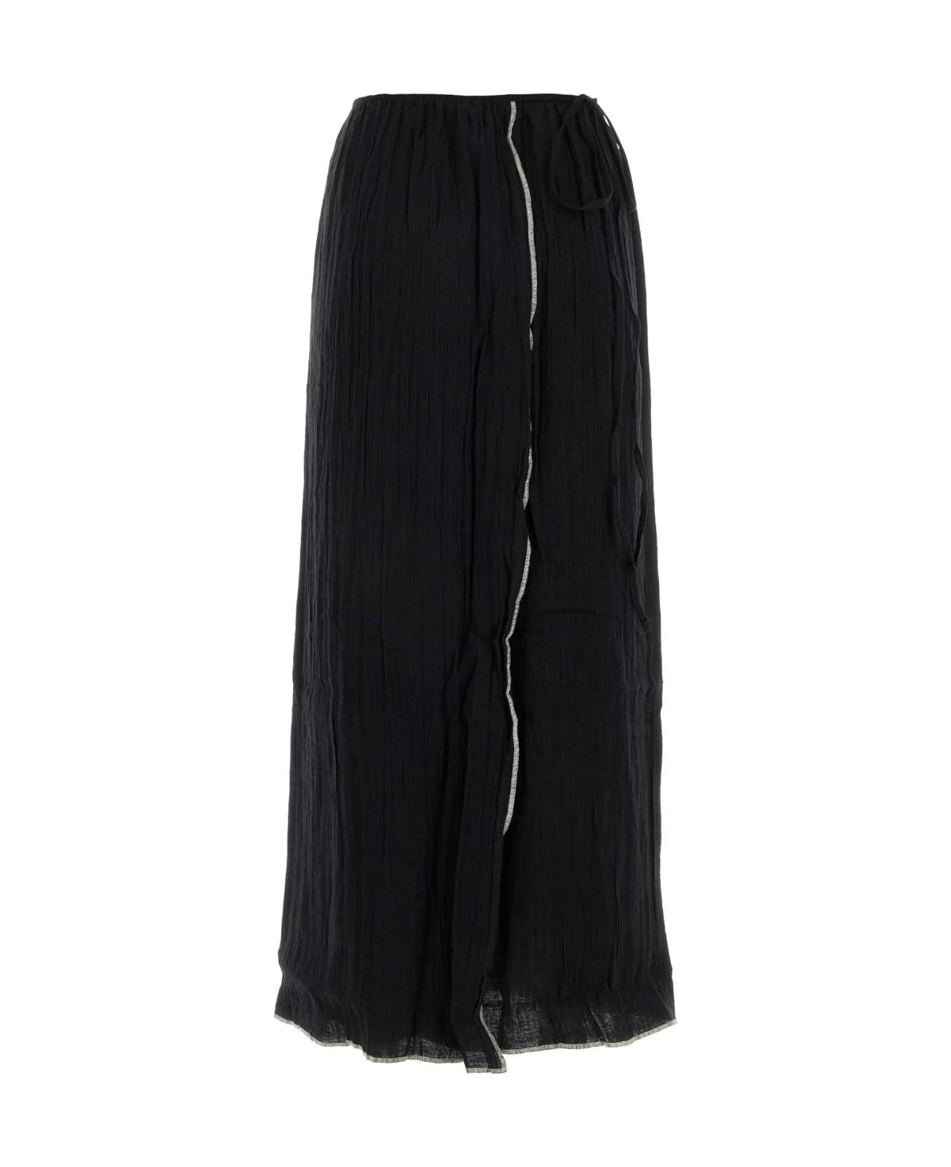 Baserange Black Linen Skirt - BLACK